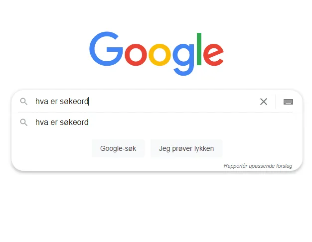 Hva er søkeord - skrevet i søkefeltet hos Google Search